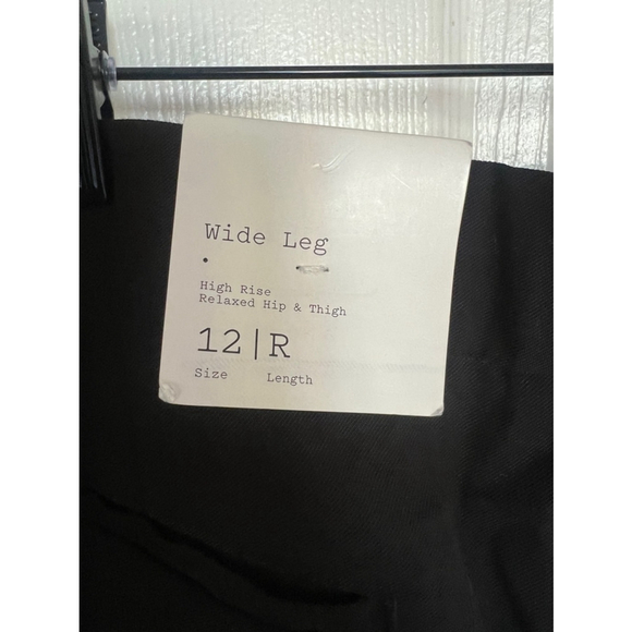 Women's a new day wide leg high rise relaxed Pants Black Size 12R NWT - Picture 7 of 9